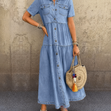 GRACIANA | VESTIDO MIDI DE GANGA PARA MULHER