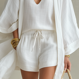 Emerenciana | Conjunto Casual Leve de Três Peças