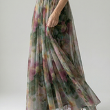 Isaltina™ | Vestido maxi transpassado com efeito degradé e alças finas