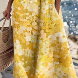 Piedade™ | Vestido midi floral com corte em A