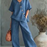 Piedosa™ | Conjunto Palazzo com Decote em V