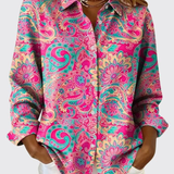 SUSANA | BLUSA PAISLEY COM BOTÕES PARA SENHORA