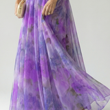 Isaltina™ | Vestido maxi transpassado com efeito degradé e alças finas