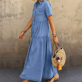 GRACIANA | VESTIDO MIDI DE GANGA PARA MULHER