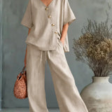 Piedosa™ | Conjunto Palazzo com Decote em V