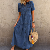 GRACIANA | VESTIDO MIDI DE GANGA PARA MULHER