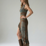 Zaida™ | Vestido Midi Assimétrico com Abertura Lateral