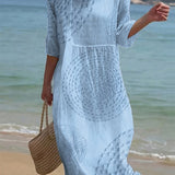 Vestido casual bordado de senhora.