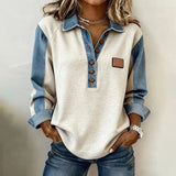 Carlota™ | Sweatshirt Casual Vintage de Manga Comprida