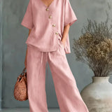 Piedosa™ | Conjunto Palazzo com Decote em V