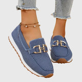 Solidónia™ | Mocassim desportivo com fivela dourada