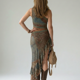 Zaida™ | Vestido Midi Assimétrico com Abertura Lateral