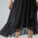 Elvira™ | Vestido midi drapeado com cinto e mangas até ao cotovelo