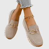 Solidónia™ | Mocassim desportivo com fivela dourada