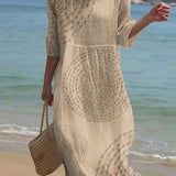 Vestido casual bordado de senhora.