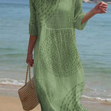 Vestido casual de senhora bordado.