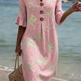 Vestido casual de senhora com estampado floral.