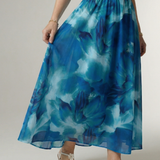Silvana™ | Vestido midi com decote halter e cintura franzida