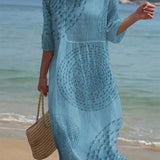 Vestido casual de senhora bordado.