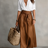 Maristela | Vestido maxi elegante e fluido de um só ombro