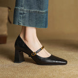 Sapatos de salto Marilene em couro
