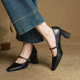 Sapatos de salto Marilene em couro