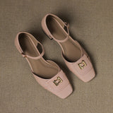 Ercília Mary Janes de couro com fivela