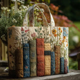 Amparo™ | Mala Tote Artesanal com Estampado de Livros e Flores