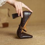 Sapatos de salto Marilene em couro