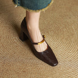 Sapatos de salto Marilene em couro