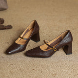 Sapatos de salto Marilene em couro