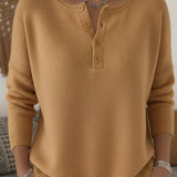 CARLA | CAMISOLA DE MALHA COM BOTÕES HENLEY