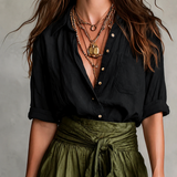 Maristela | Vestido maxi elegante e fluido de um só ombro