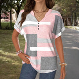 Mafalda™ | Blusa com blocos de cores e decote em V