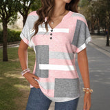 Mafalda™ | Blusa com blocos de cores e decote em V