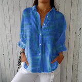 Adelaide™ | Blusa às riscas azuis
