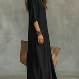 Úrsula™ | Vestido Comprido Solto com Botões