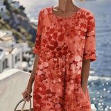 Piedade™ | Vestido midi floral com corte em A