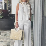 Trindade™ | Conjunto Branco de Blusa e Calças Longas