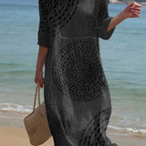Vestido casual bordado de senhora.