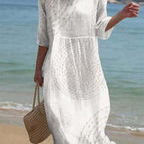 Vestido casual feminino bordado