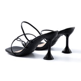 Sapatos de salto alto sem tira não tornozelo, com biqueira aberta