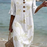 Vestido casual de senhora com padrão floral