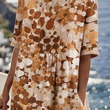 Piedade™ | Vestido midi floral com corte em A