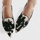 Mocassins Filomena elegantes com biqueira pontiaguda e design bicolor