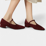 Elly Sapatos de salto baixo com tira e fivela