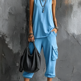 Vandira™ | Conjunto Casual com Bolsos