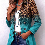 Mercedes | Blazer com Estampado de Leopardo Degradé e Folhos