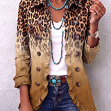 Reis | Blazer com padrão leopardo ocre e folhos