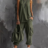 Vandira™ | Conjunto Casual com Bolsos